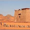Station de taxi dromadaire devant le temple de Wadi el Seboua